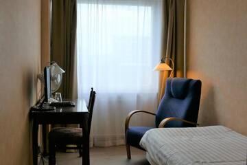 Фото номера Одноместный номер с общей ванной комнатой Хостелы Linnanpiha Bed &amp; Breakfast г. Раума 19